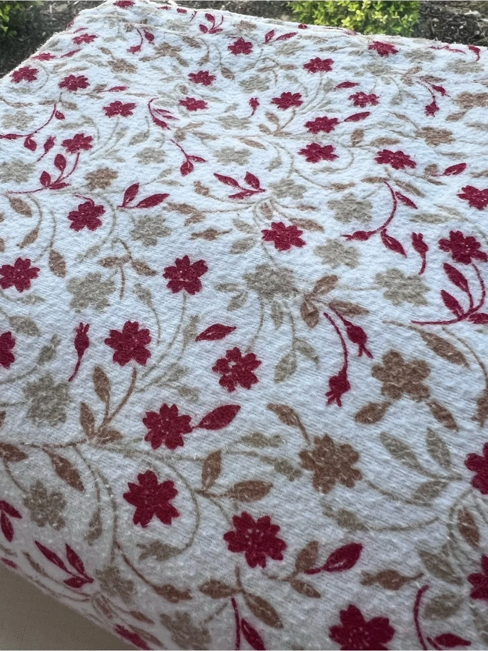 Martha Stewart Flannel Queen Sheet Set 4pc Ditsy Floral Red Flower Warm Cozy